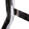 Closeup of the chrome metal detail on the ultrafire single chrome fire extinguisher stand showing smooth reflective surface