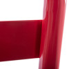 Closeup of the red metal frame on the ultrafire double red fire extinguisher stand