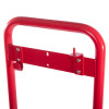 Top view of the red Ultrafire double red fire extinguisher stand frame showing mounting brackets and handle section