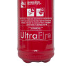 Closeup of the ultrafire 2ltr foam fire extinguisher label showing safety instructions and usage information