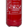 Bottom view of the ultrafire 2kg powder extinguisher showing labels and safety instructions