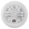 Front view of an ultrafire battery heat alarm showing its round white design and vent openings