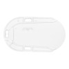 back plate of sealed 10 year carbon monoxide detector shown from above in white plastic design