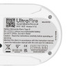 Back of a sealed 10 year carbon monoxide detector showing label and safety information with clear text and icons