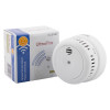 Ultrafire radio interlinked 10yr battery optical smoke alarm shown with its packaging box in white