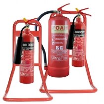 Red Metal Extinguisher Stands