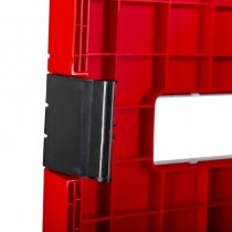 Clasps hold the door closed securely while being easy to open in an emergency