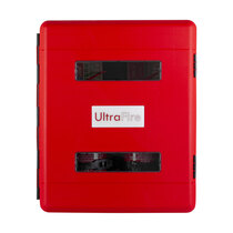 Twin viewing windows and easily identifiable red door to help locate fire fighting equipment