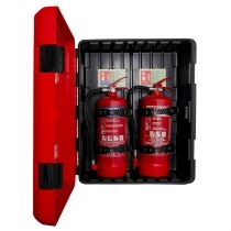 Can store 2 fire extinguishers up to 9kg / 9ltr in capacity side-by-side